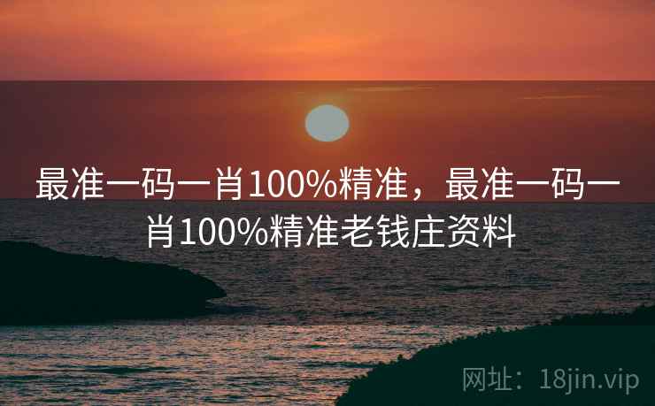 最准一码一肖100%精准，最准一码一肖100%精准老钱庄资料
